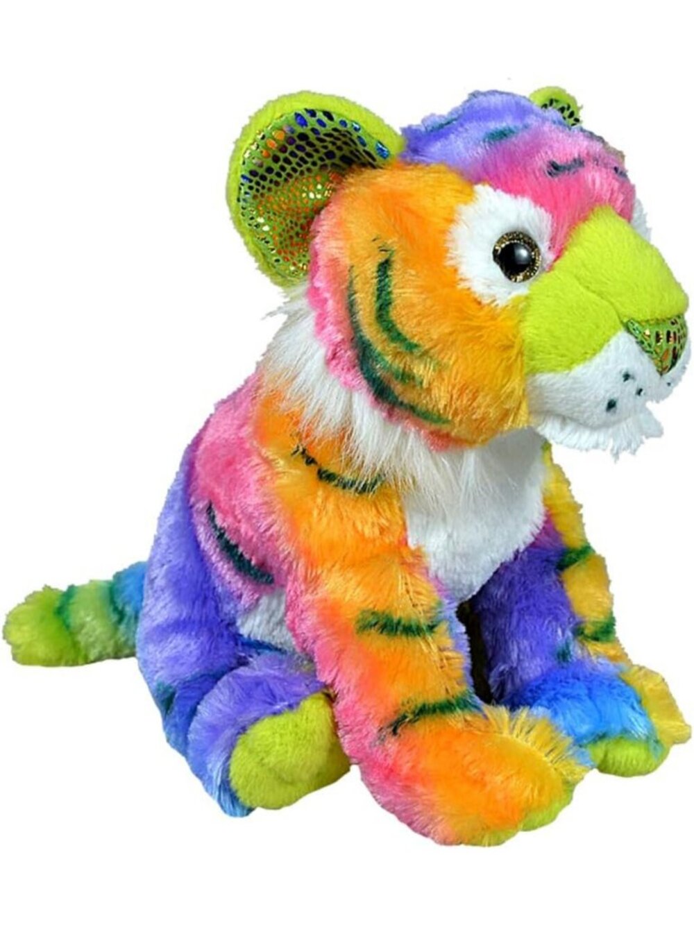 Colorful Rainbow Tiger Stuffed Animal - 12" Plush Toy for Kids & Collectors